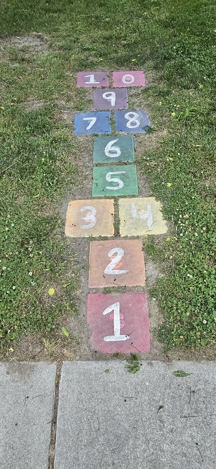 Hopscotch chalked on a Cape Charles sidewalk Hopscotch chalked on a Cape Charles sidewalk