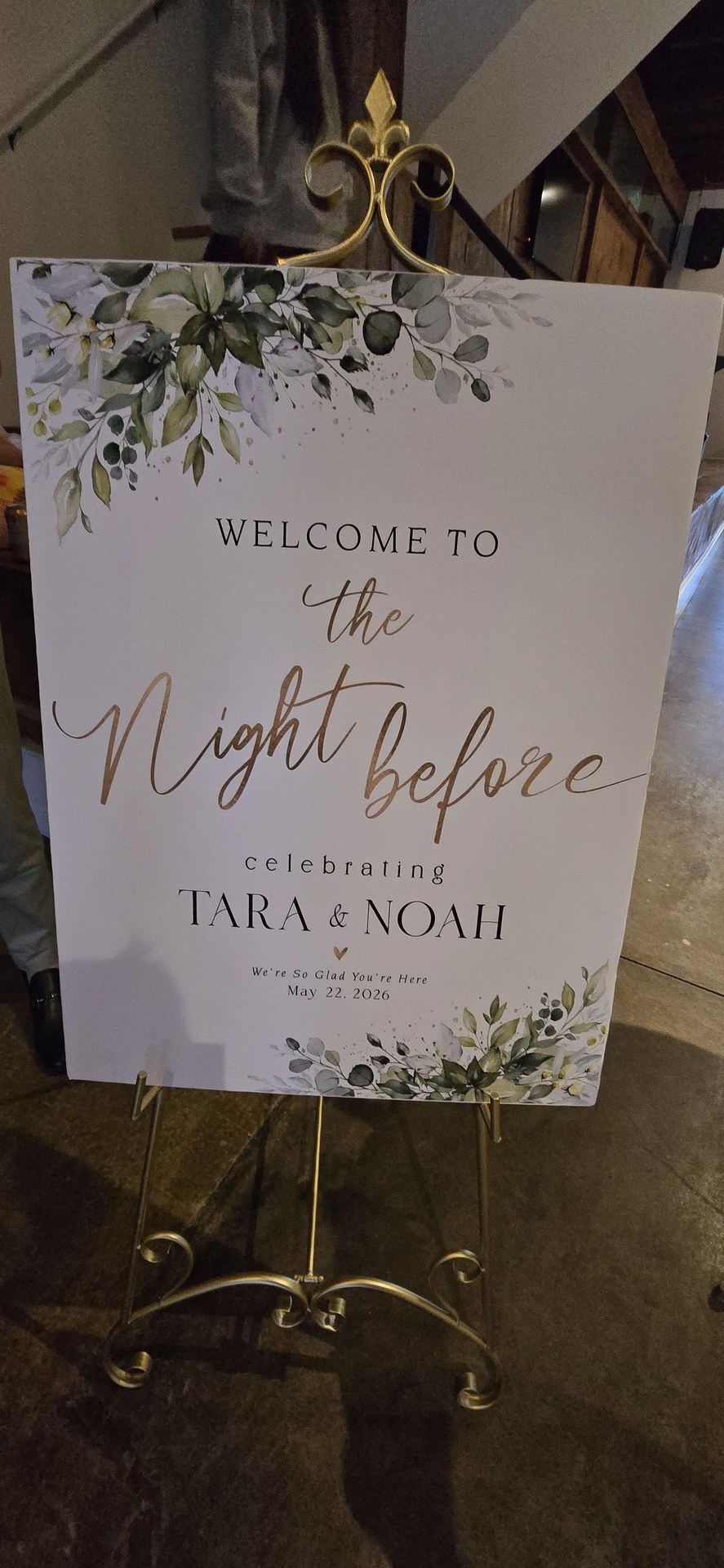 A Welcome to the Night Before sign A Welcome to the Night Before sign